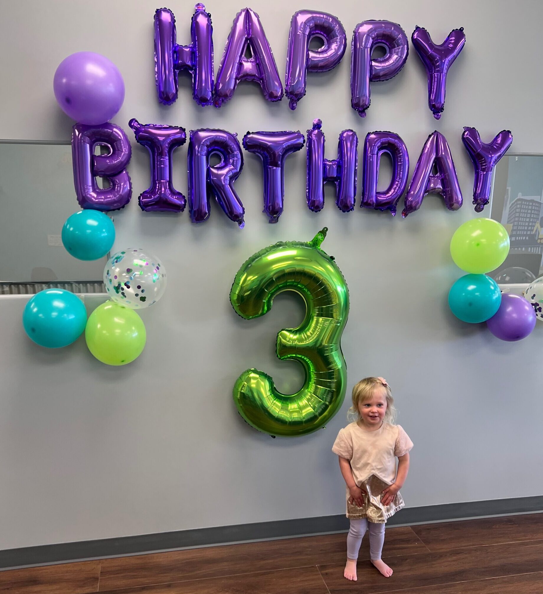 Happy kids celebrating birthday at indoor sandbox party venue in Aurora