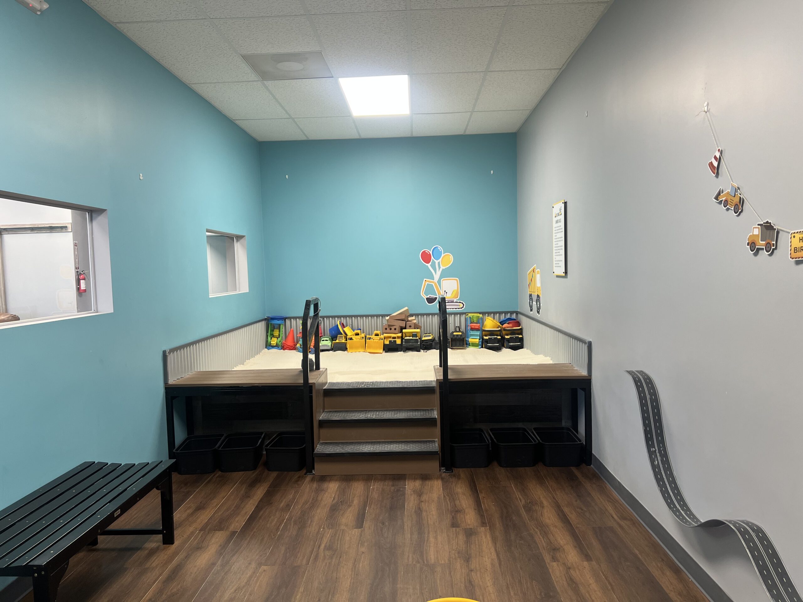 Quiet indoor sandbox space for sensory friendly play in Aurora, Colorado