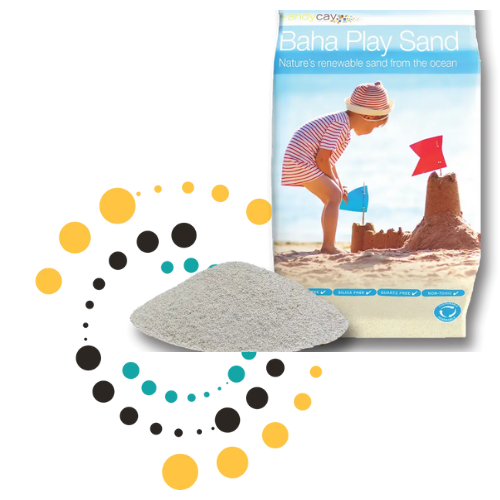 Close-up of small hands building a sandcastle, illustrating the unique play experience.